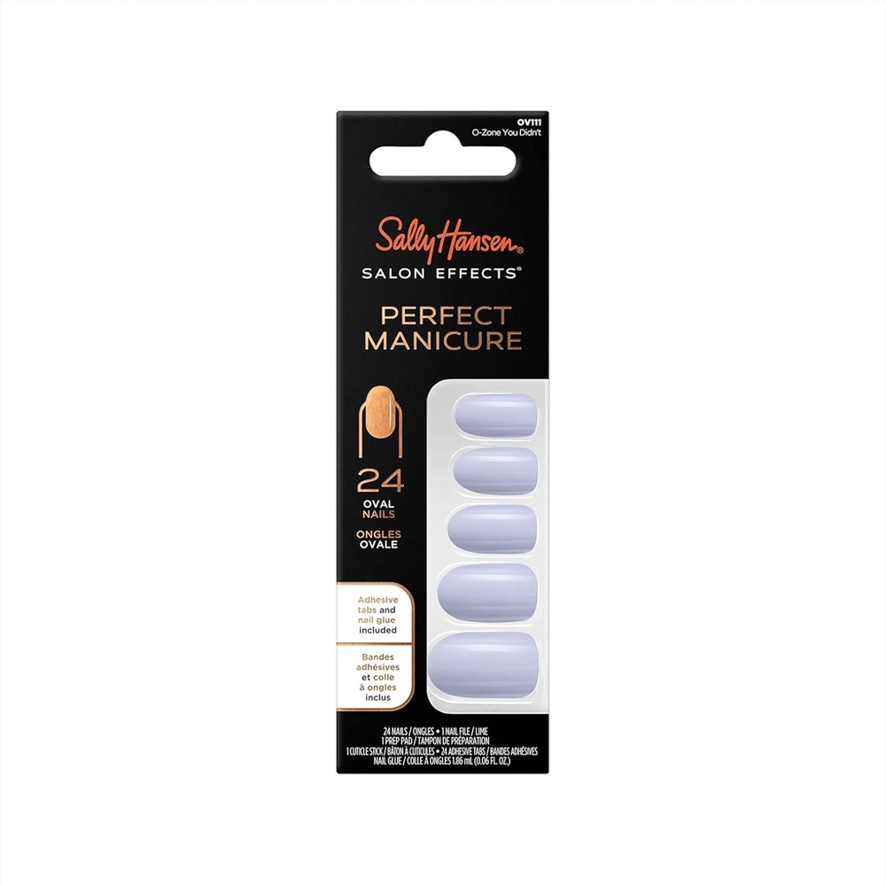 OV111 Sally Hansen Salon Effects Perfect Manicure Light Blue Oval Nail Set